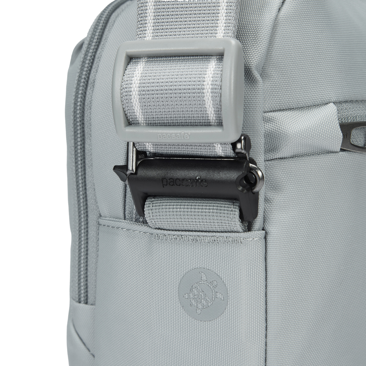 Stöldsäker axelremsväska - PACSAFE V Tour Crossbody Digital Grey - 5