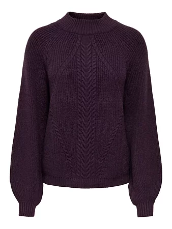 Only - Katia Stickad Tröja Plommon