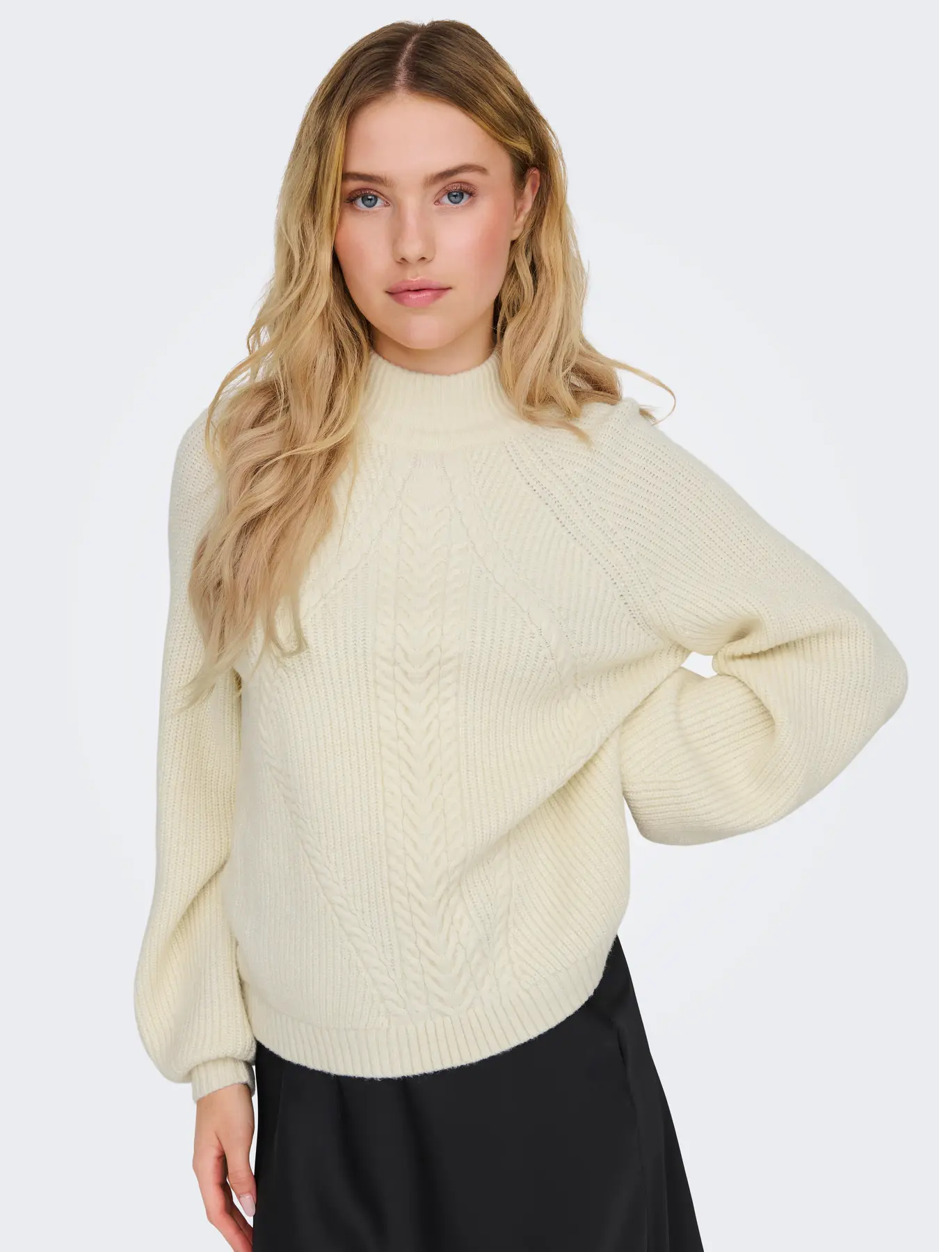 Only - Katia Stickad Tröja Offwhite - 3
