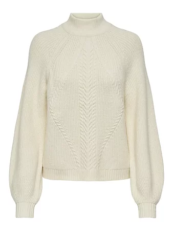 Only - Katia Stickad Tröja Offwhite
