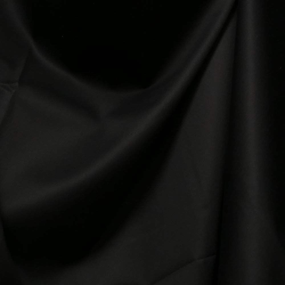 Thin Twill-Woven Shirting Fabric, Black - 2