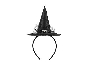 Svart häxhatt på diadem 17 x 28 cm till Halloween