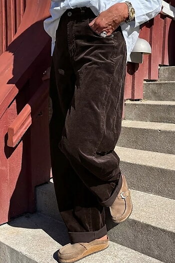 Cabana Living - Cloud Cord Barrel Pants Dark Brown