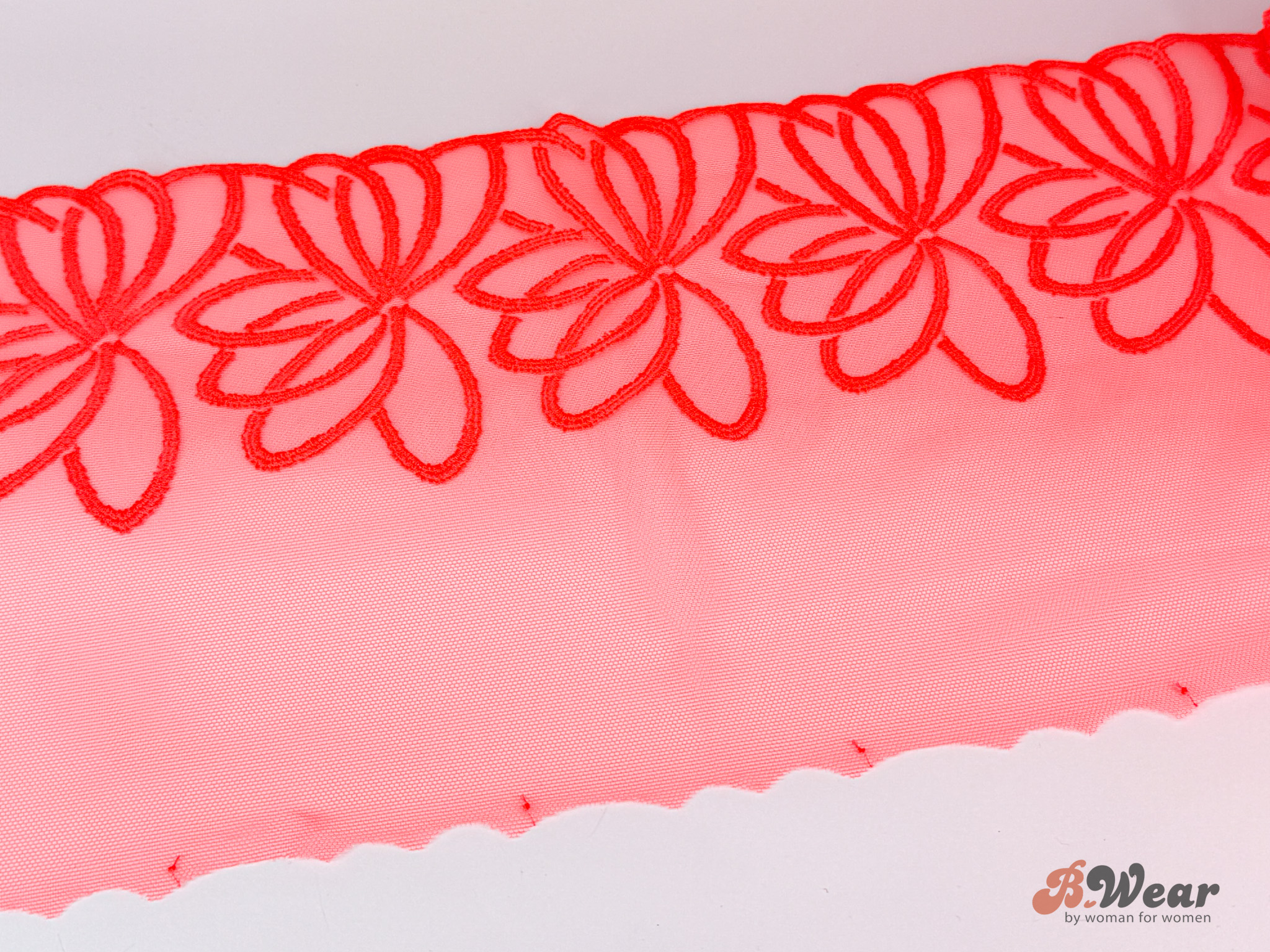 Neon orange stum spets med blommor - 25 cm  - 2