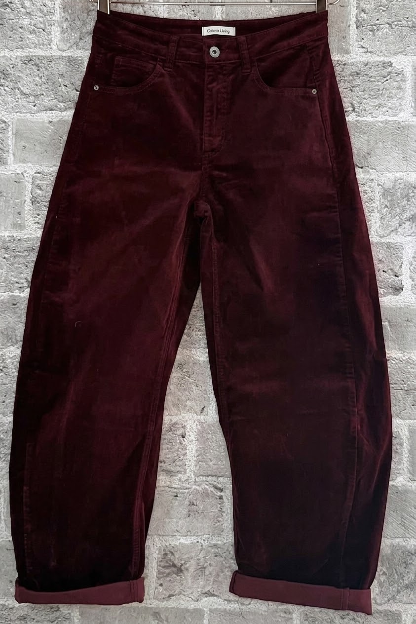 Cabana Living - Cloud Cord Barrel Pants Vino - 3