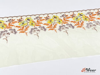 Ivory stum spets med höstliga blommor - 24 cm