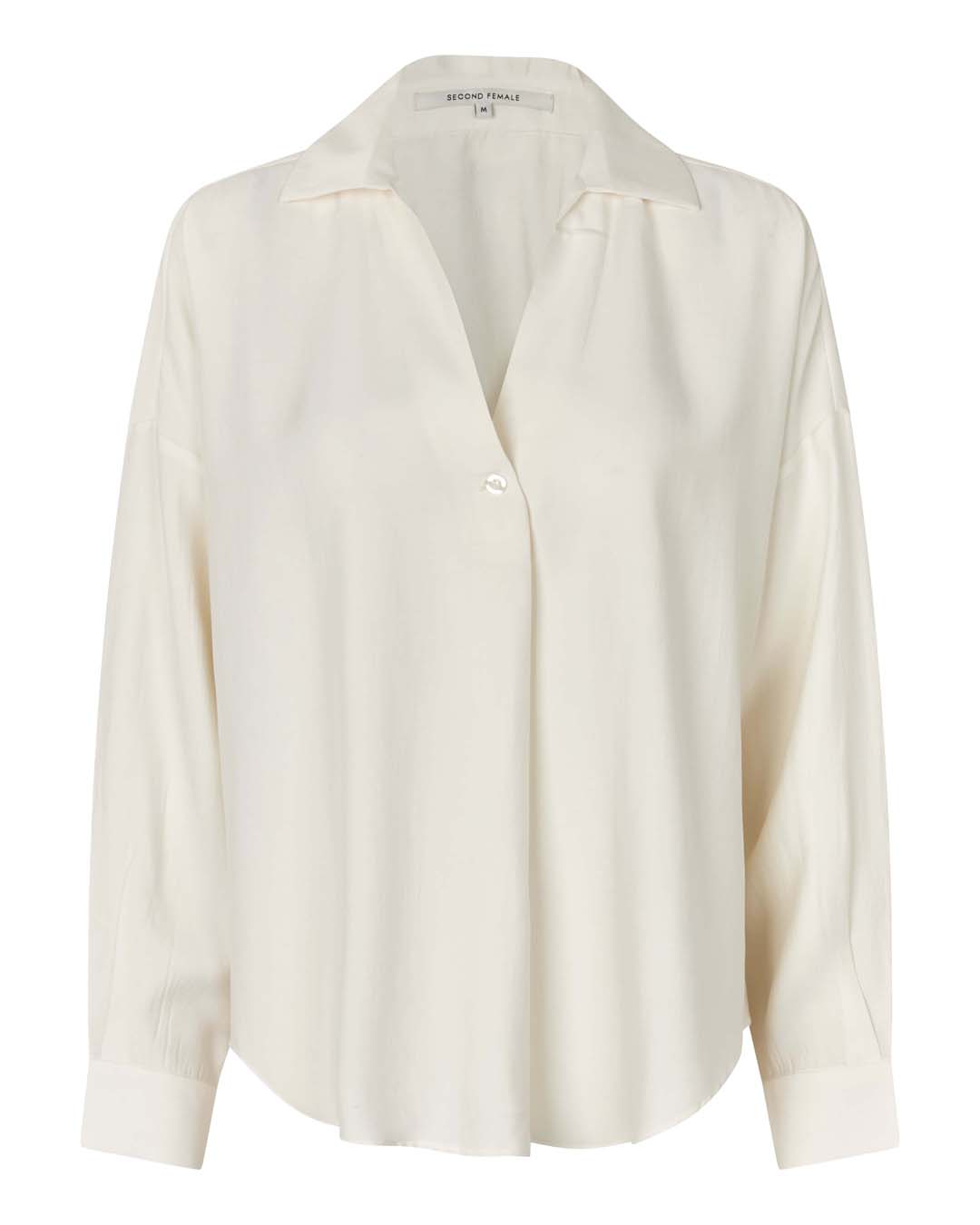Blus Timeline v-ringad krage offwhite - 6