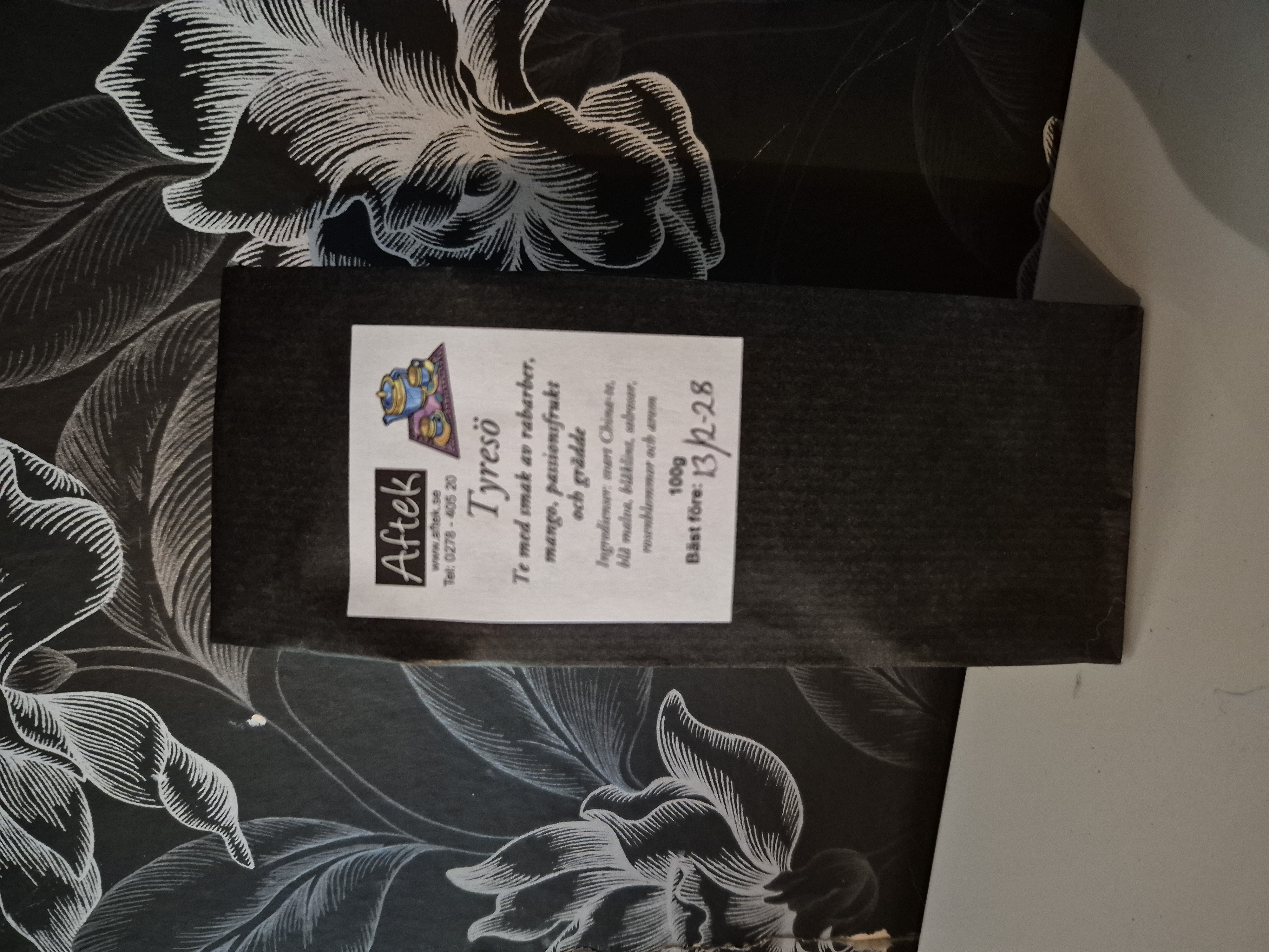 Förpackat svart te, Tyresö, 100gr, Aftek