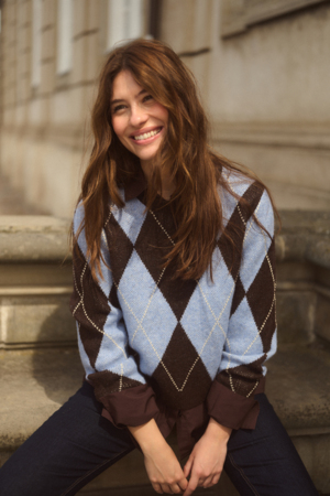 CUargyle Pullover Brown/Blue Argyle Blå/brun kofta med argylemönster