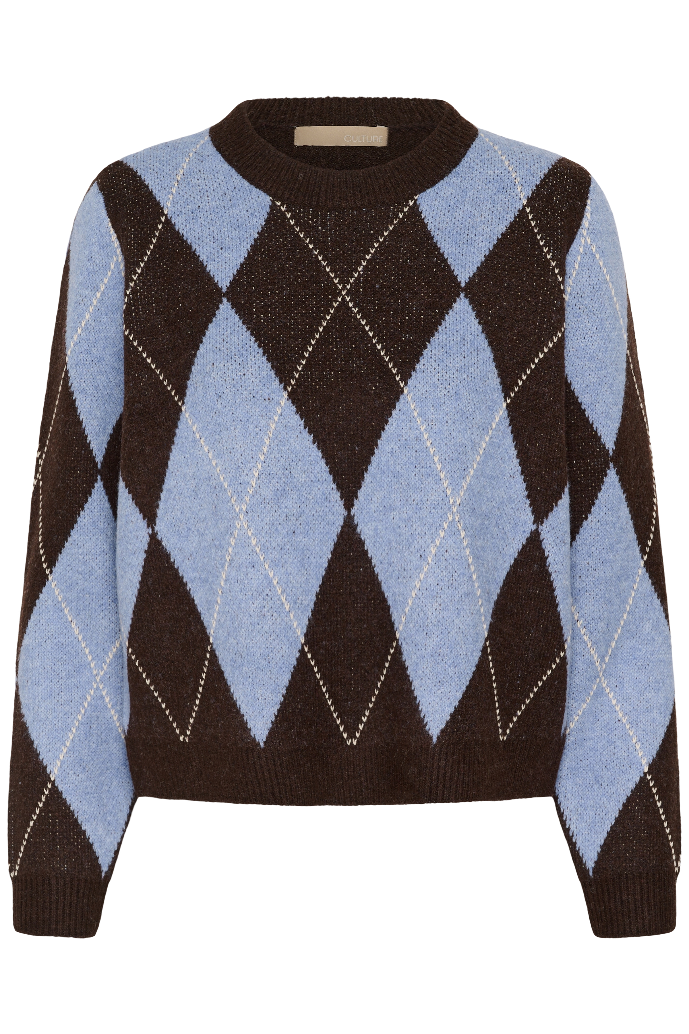 CUargyle Pullover Brown/Blue Argyle Blå/brun kofta med argylemönster - 4