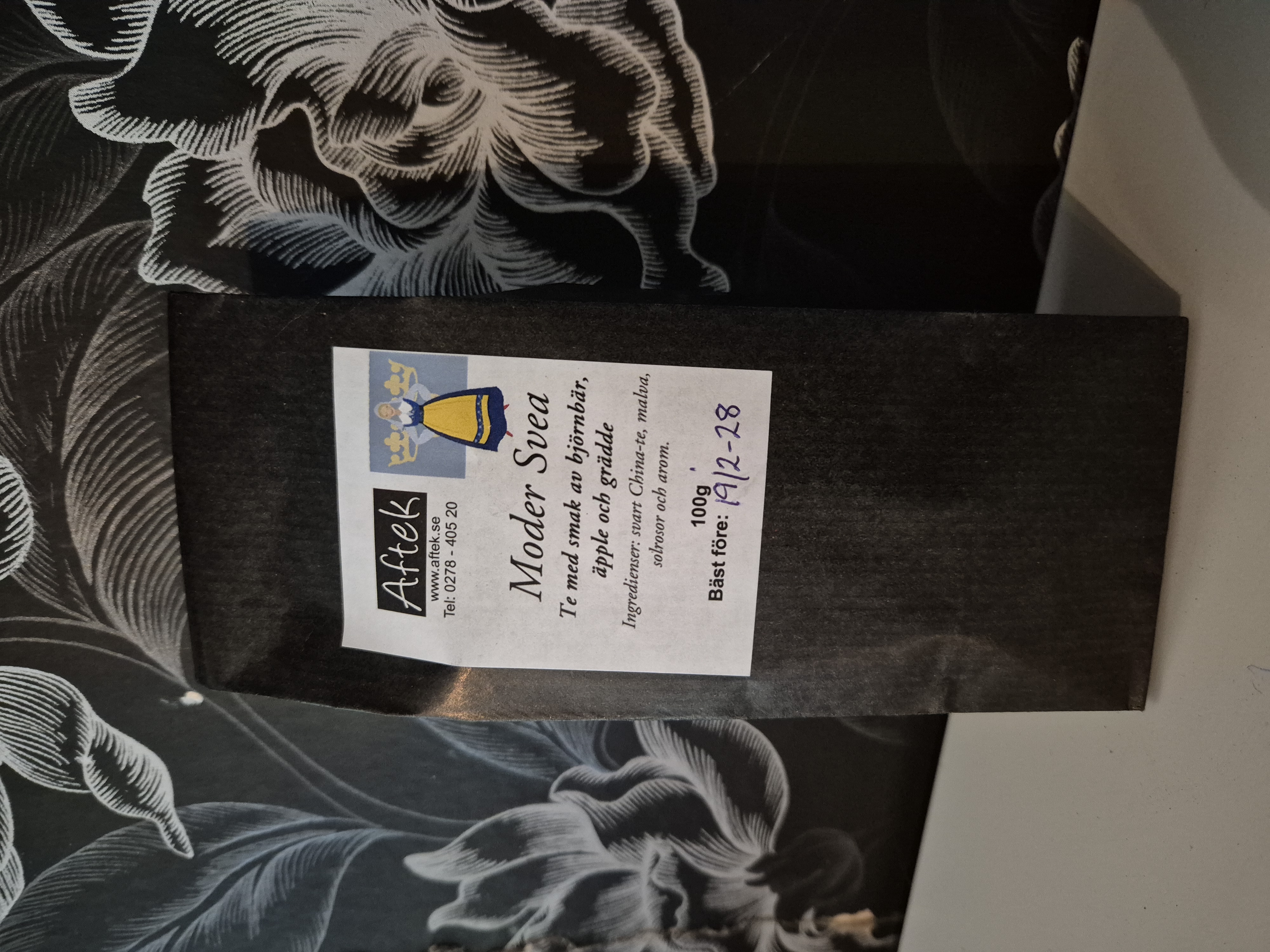 Förpackat svart te, Moder Svea, 100gr, Aftek