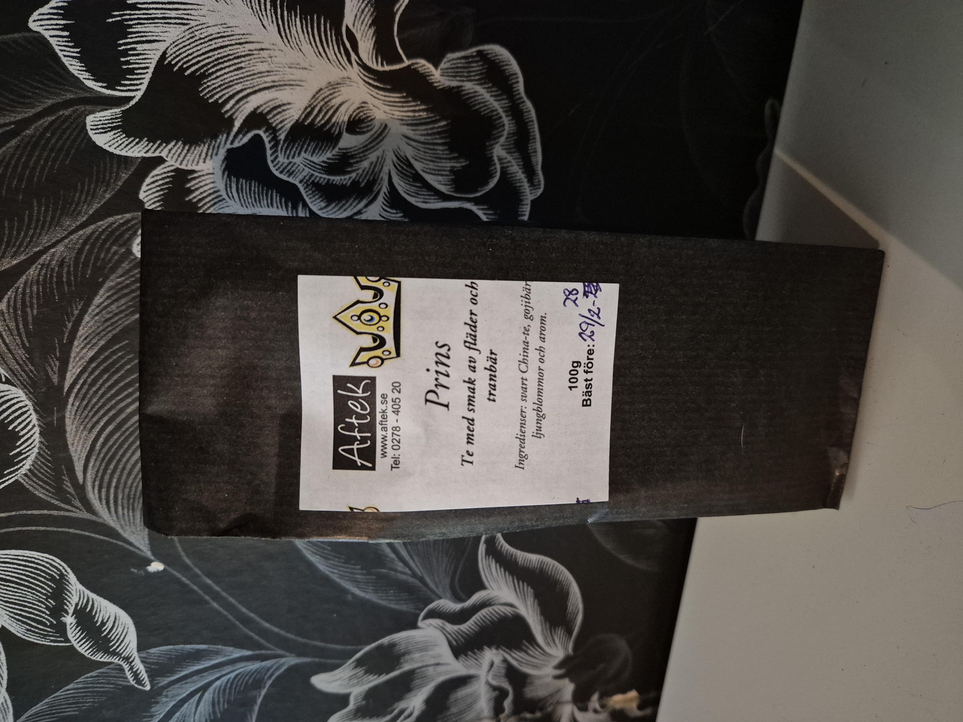 Förpackat svart te  Prins, 100gr, Aftek