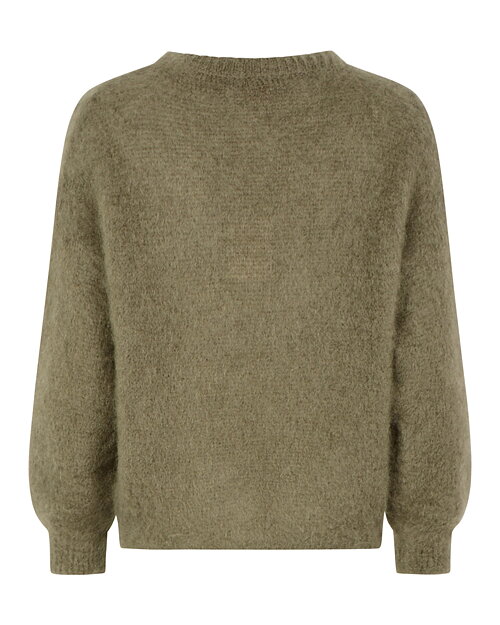 Mohairjumper onesize kort olivgrön - 2