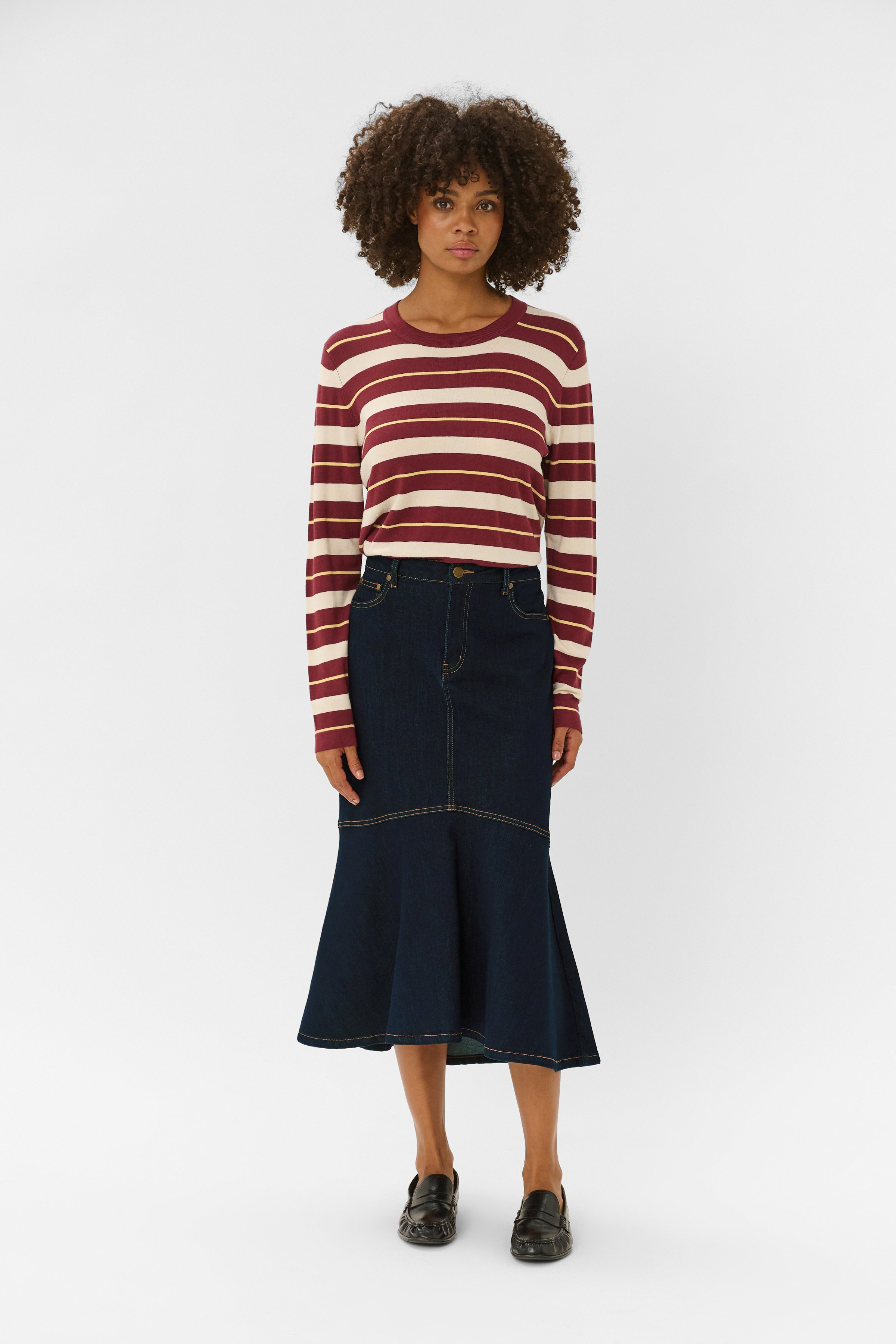 CUhalle Bobbie Skirt Rinse Wash Klockad jeanskjol