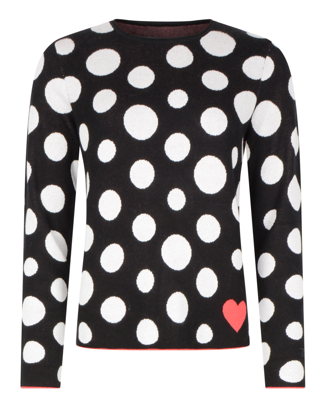 Jumper svart med vita prickar & röda detaljer - 2