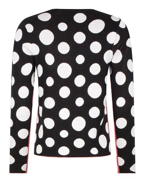 Jumper svart med vita prickar & röda detaljer - 3