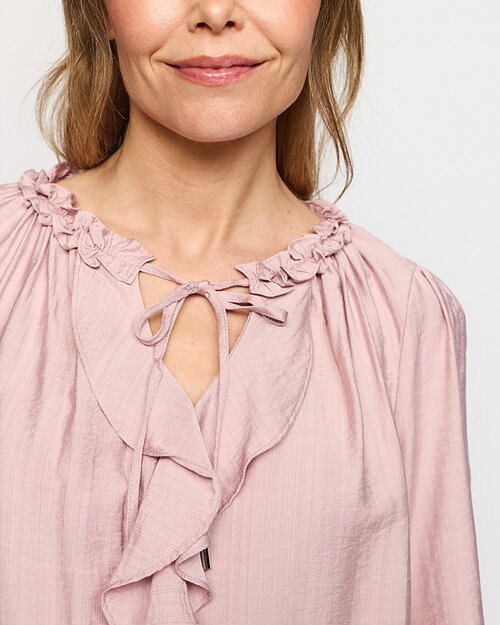 Blus Kia volang fram & knut rosa - 3
