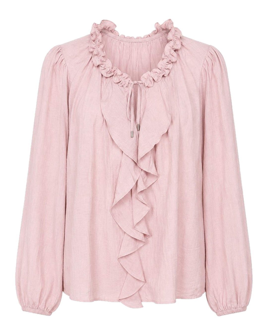 Blus Kia volang fram & knut rosa - 5