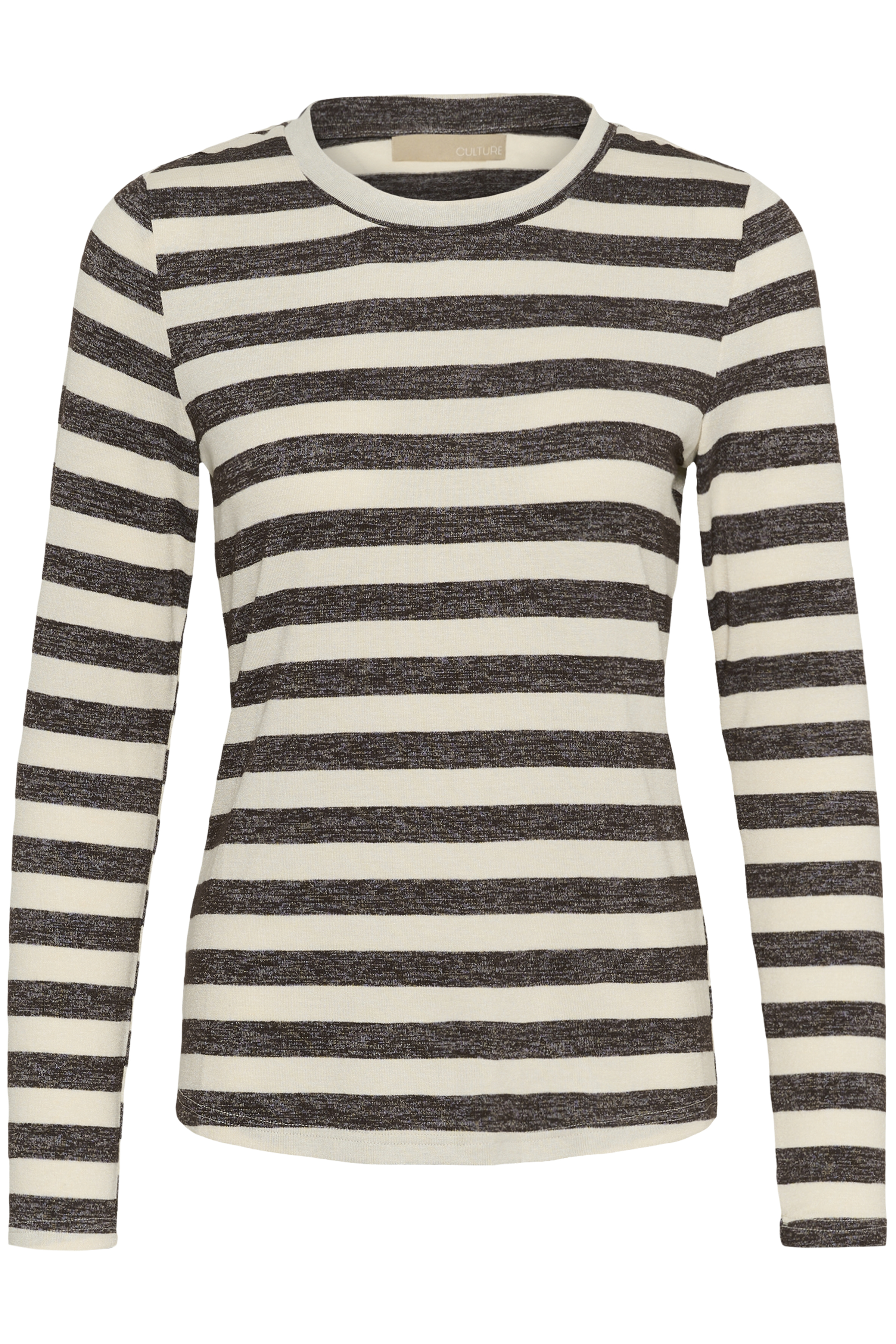 CUcat AlexandraLS Oneck Brown/Whitecap Randig Långärmad T-Shirt - 5