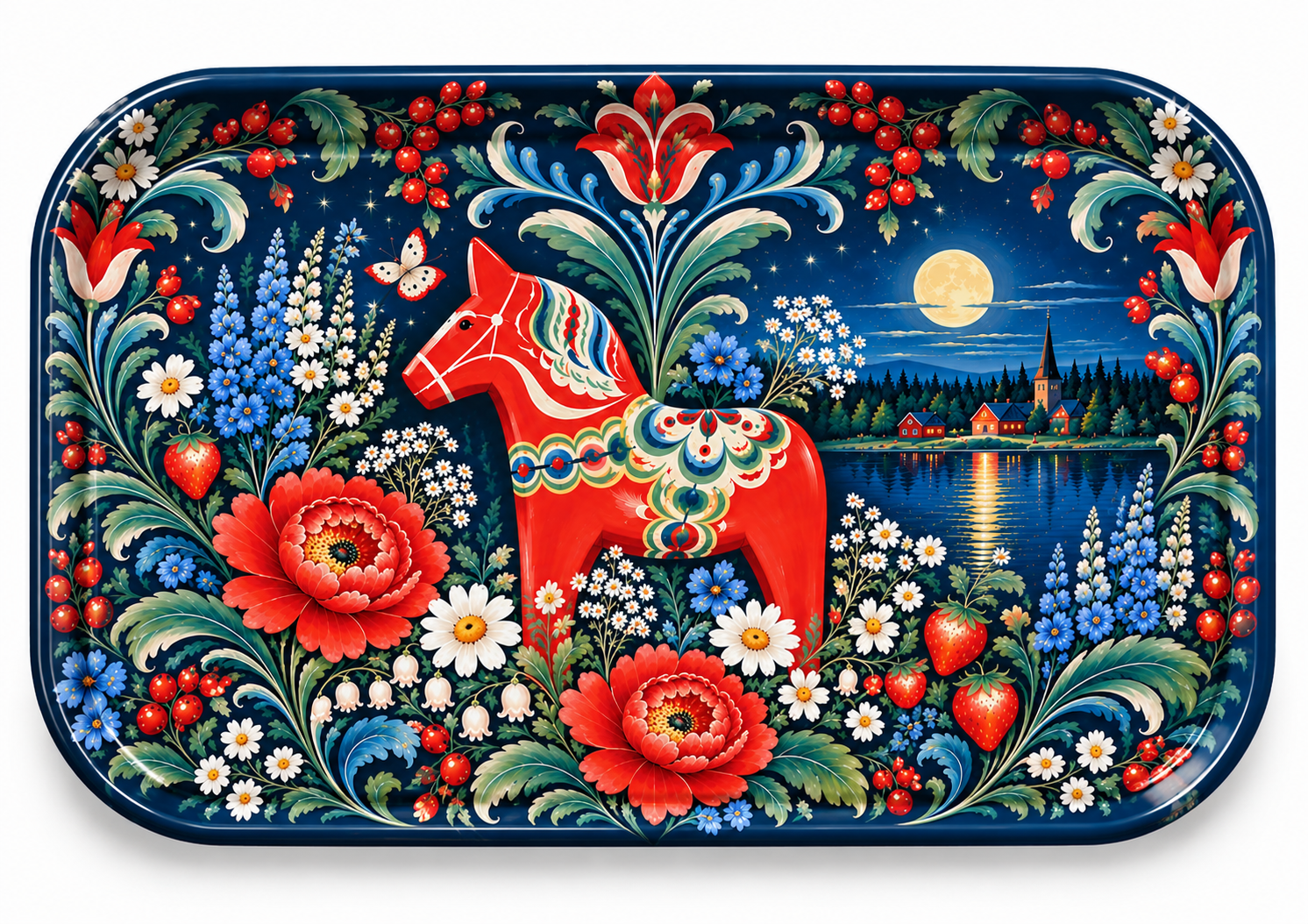 Bricka "Magiska Sverige" – 34x24 cm och Rund  31 cm - 3