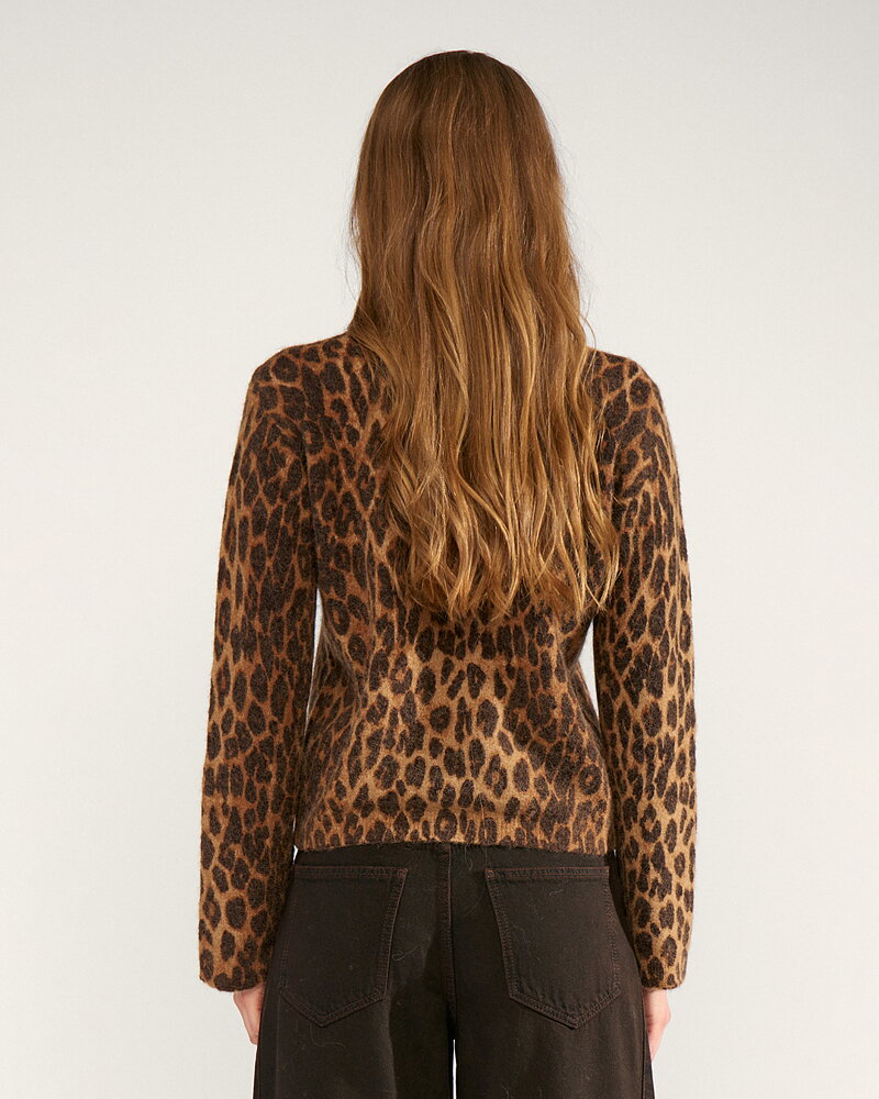 Jumper Riette leopardmönstrad brun/kamel