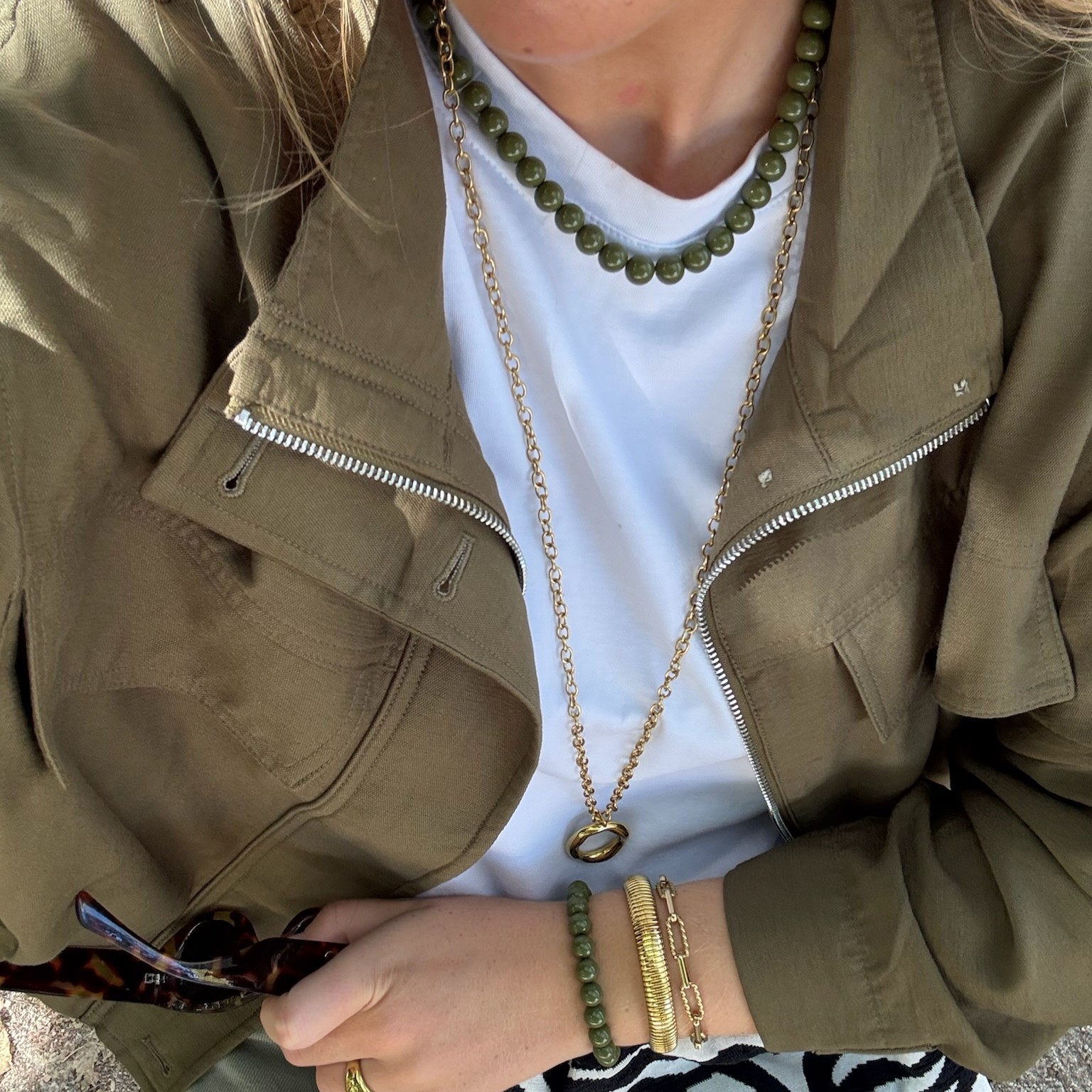 Cecile olive pearl necklace - 2
