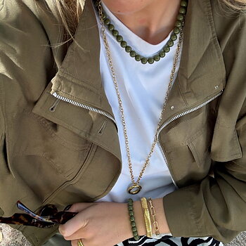 Cecile olive pearl necklace