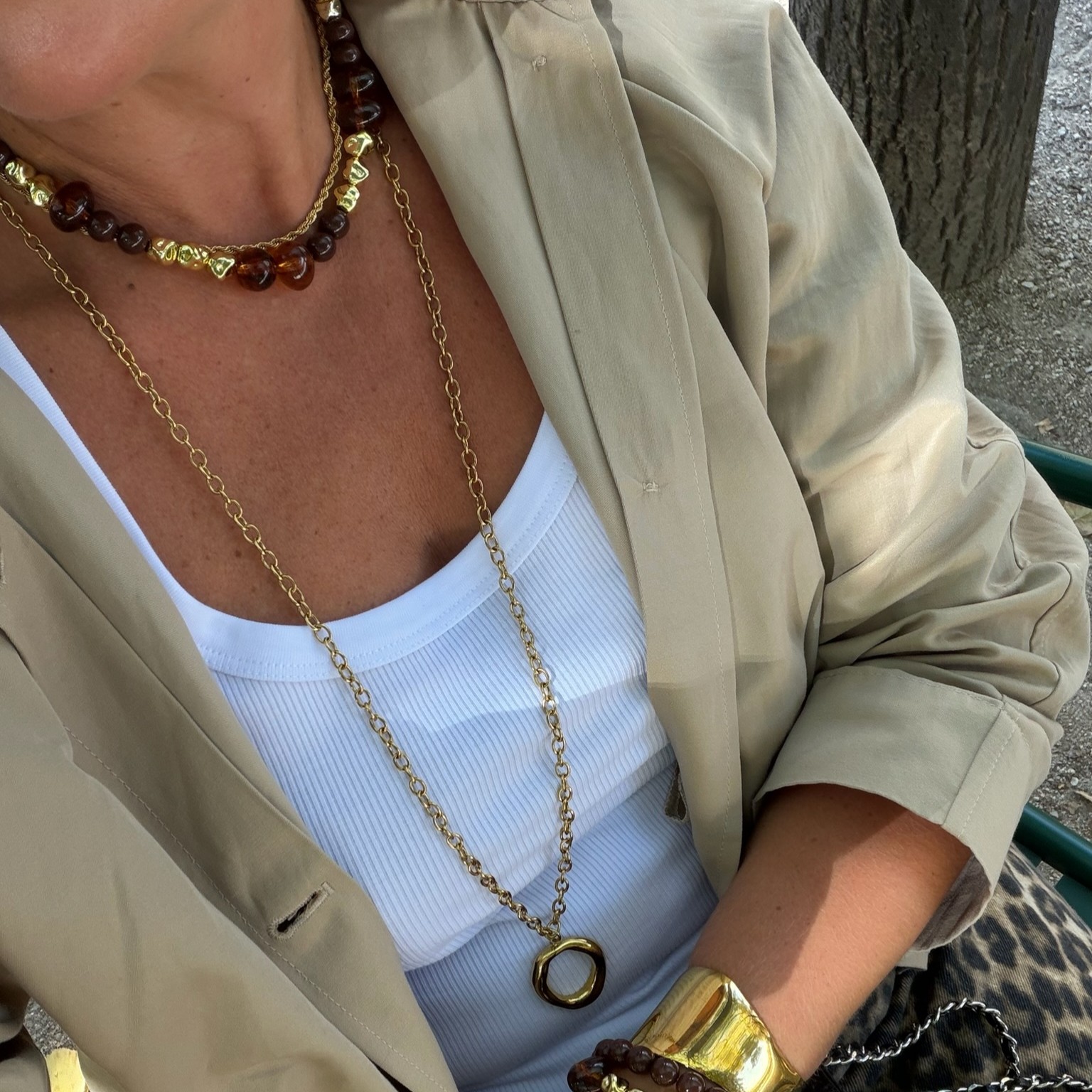 Francie brown mix necklace - 2