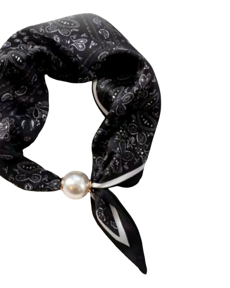 Scarf Chloe med magnet paisleymönstrad svart