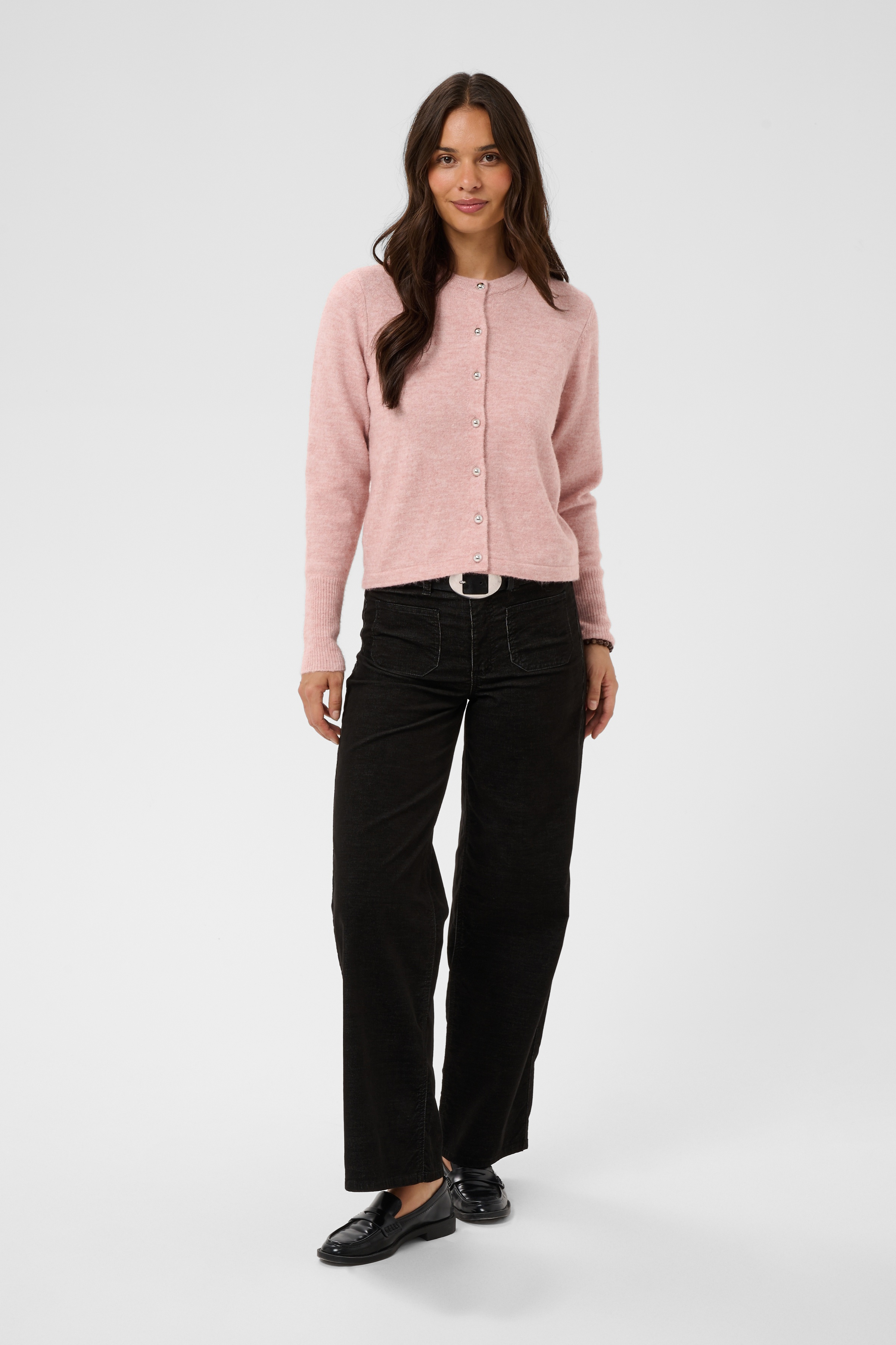 KAniel Cardigan Pale Mauve Melange Rosa Stickad Kofta  - 6