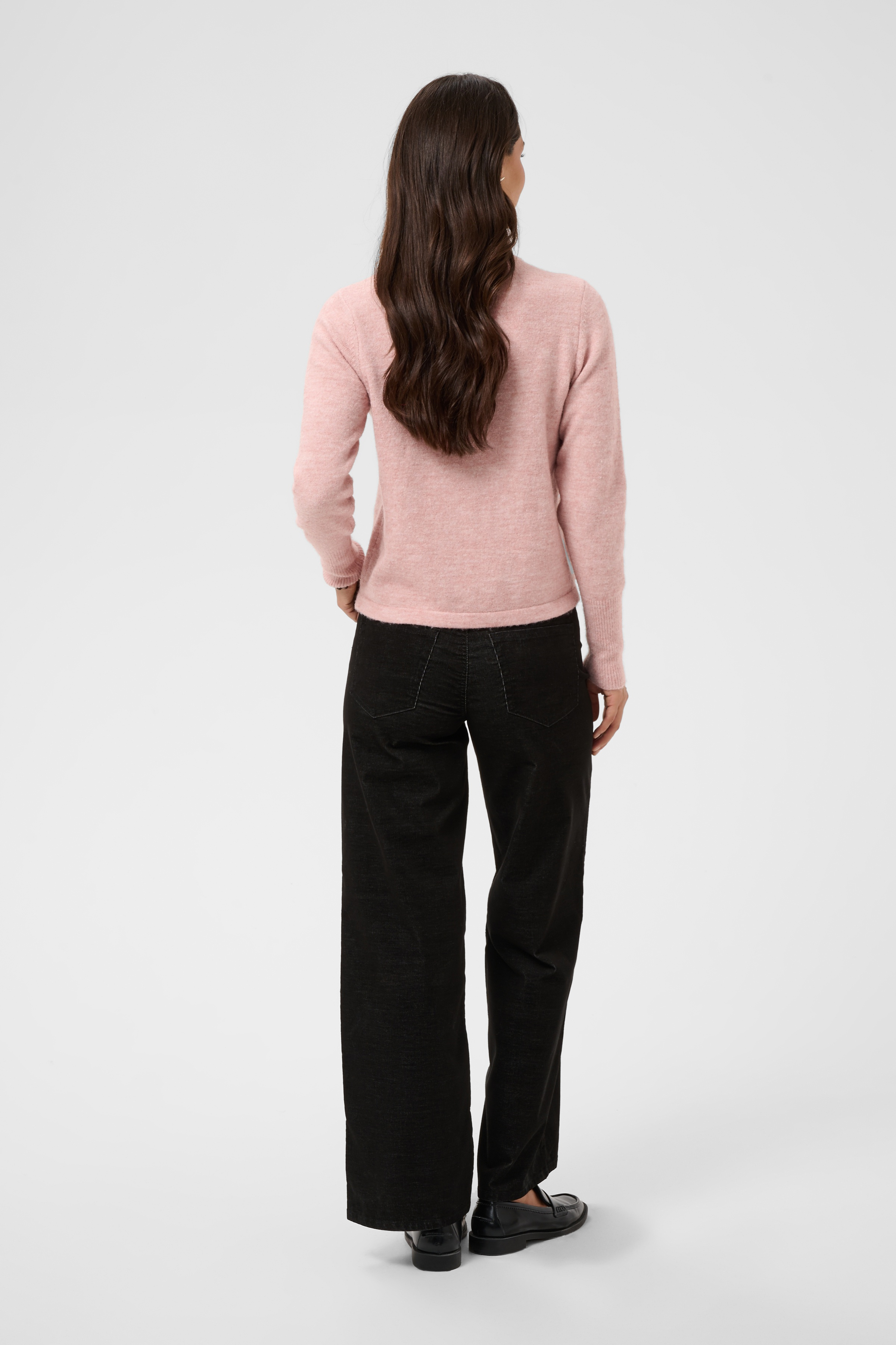KAniel Cardigan Pale Mauve Melange Rosa Stickad Kofta  - 5