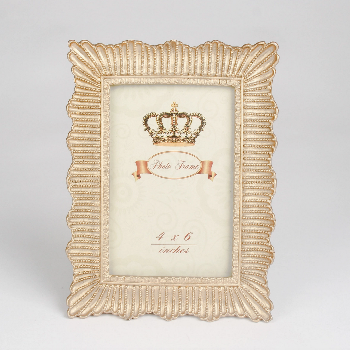 Fotoram Klassisk Ribbad Guld H:19,5cm