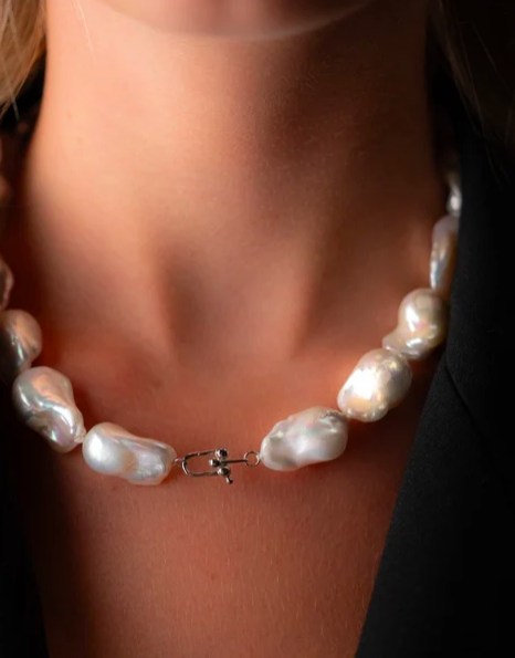 Baroque Pearl Necklace | Silver - 3