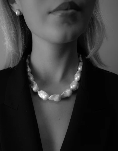 Baroque Pearl Necklace | Silver - 4