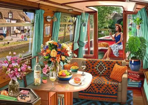 View From My Window No.1 Canal Boat, 1000 Bitar Ravensburger