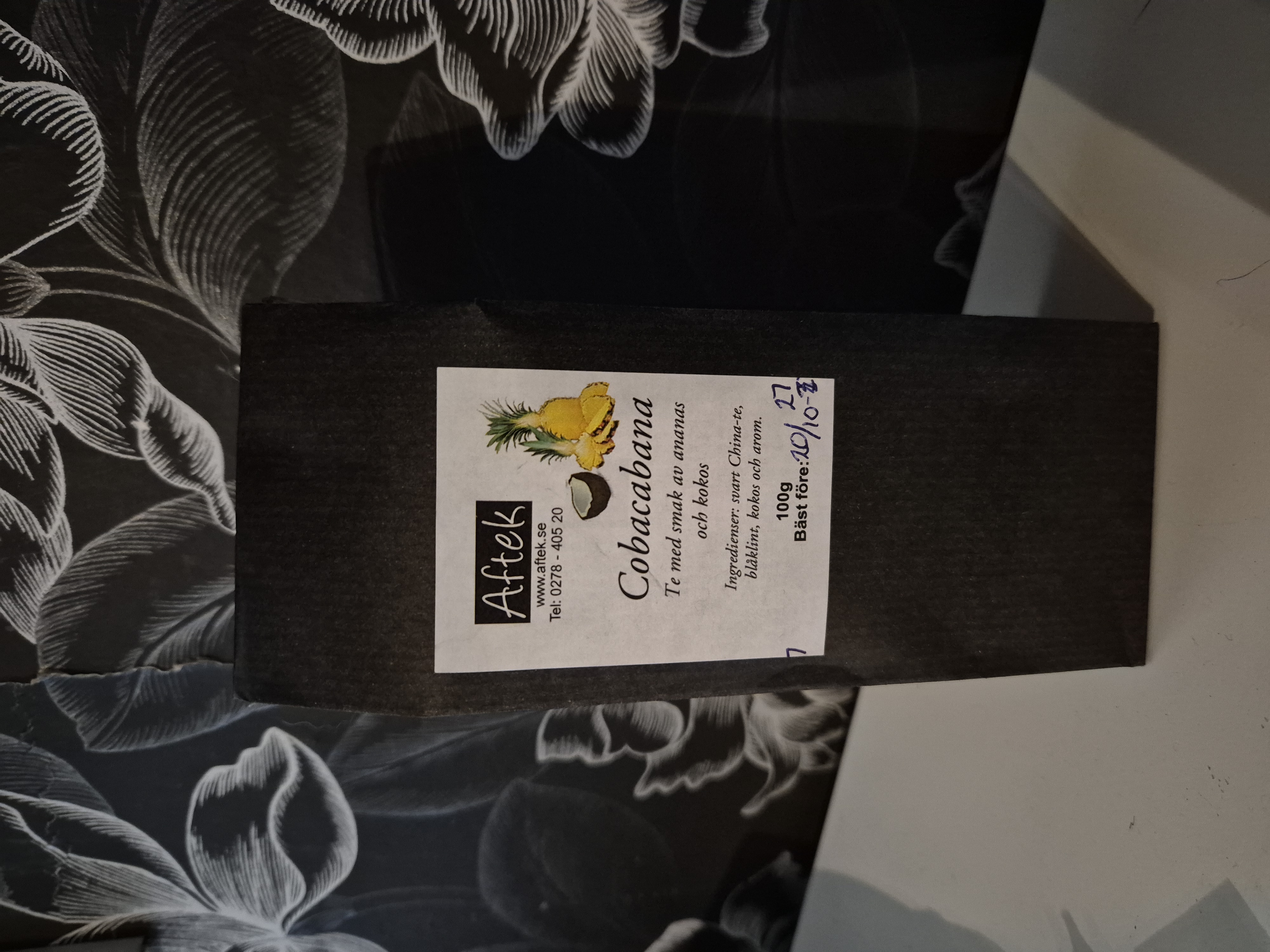 Förpackat svart te, Cobacabana, 100gr, Aftek