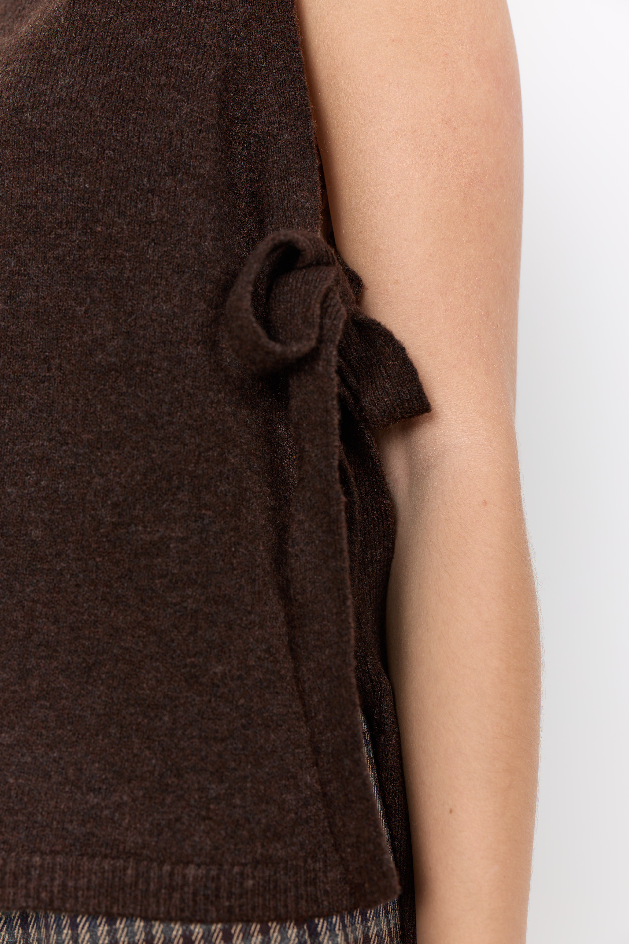 SC-ORLEAN 16 Waistcoat Brun Stickad Väst - 4