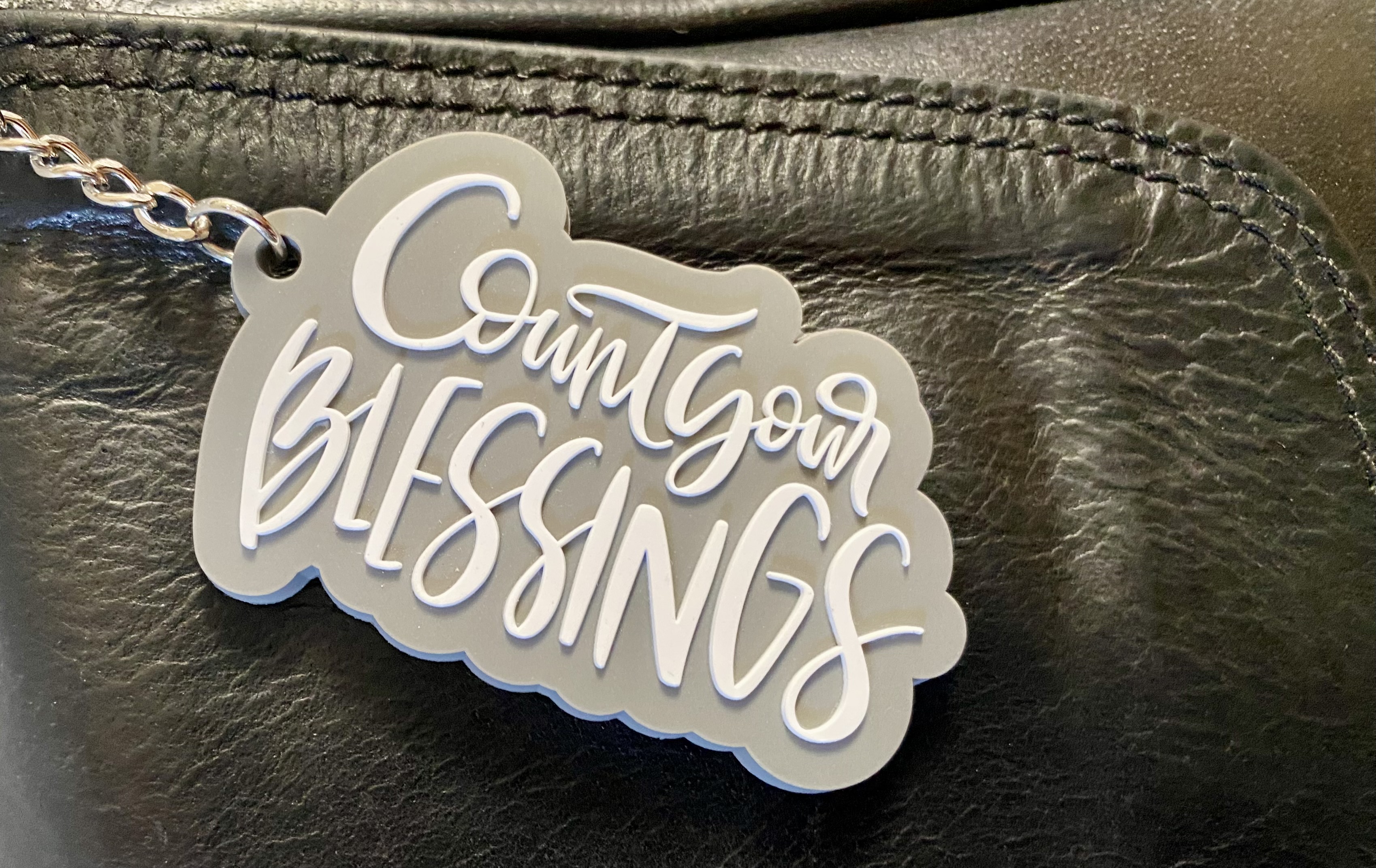 Nyckelring i silikon: Count your blessings