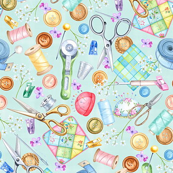Tyg: Prairie Notions Sewing Notions Mint - Sytillbehör