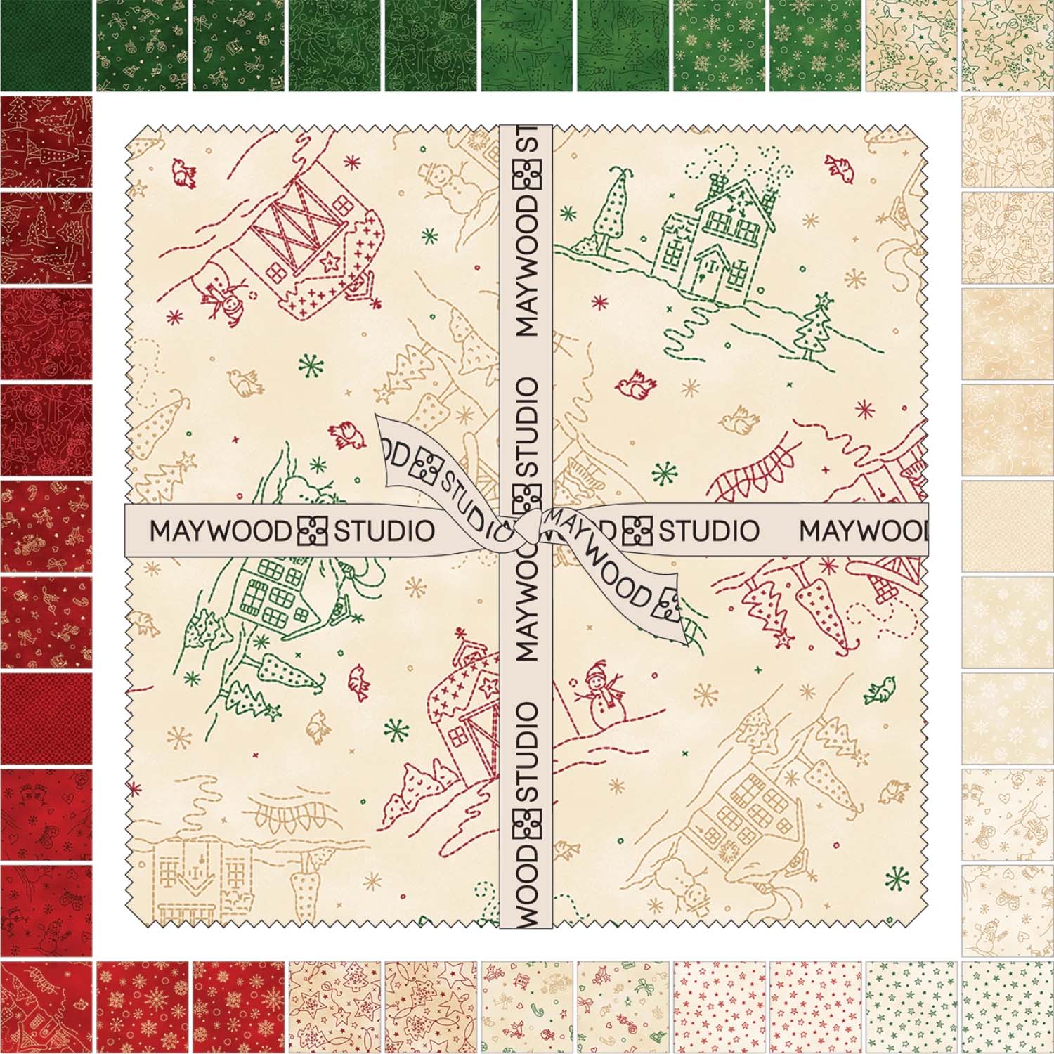 Layer Cake: "Christmastime" - 10in Squares , 42 bitar
