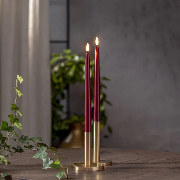 LED Antique light 2-pack Metallic Bordeaux 28 cm