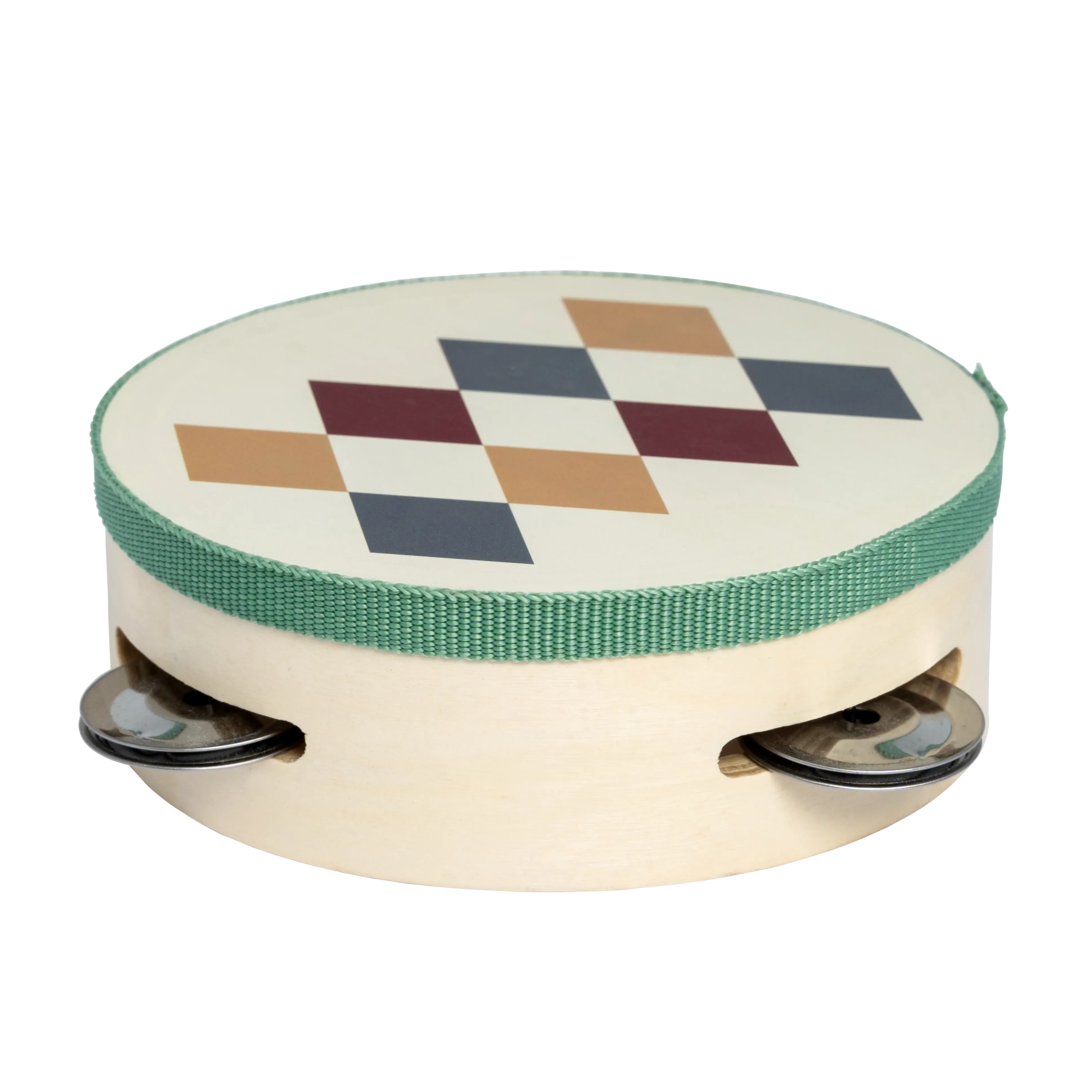 MAMAMEMO® Tamburin Harlekin Vit | Träleksaker | Kokobello