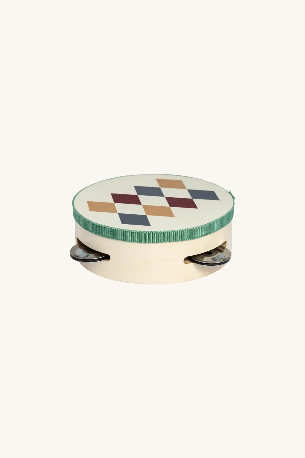 MAMAMEMO® Tamburin Harlekin Vit | Träleksaker | Kokobello - 2