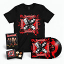 BLOODSTAIN – S/T BUNDLE (SVART/RÖD INK SPOT-LP + T-SHIRT + EXKLUSIV BLOODSTAIN-CHOKLADASK)