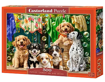Puupies, Laundry and Bird Antics, 500 Bitar Castorland