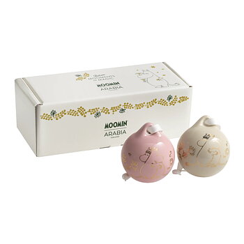 Arabia Moomin Christmas Tree Ornaments 50 mm - Love Gold, 2-pack