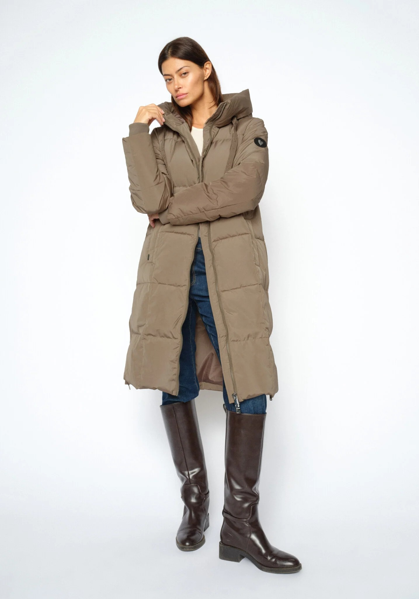 MMNova Square Down Coat - Brindle - Mos Mosh