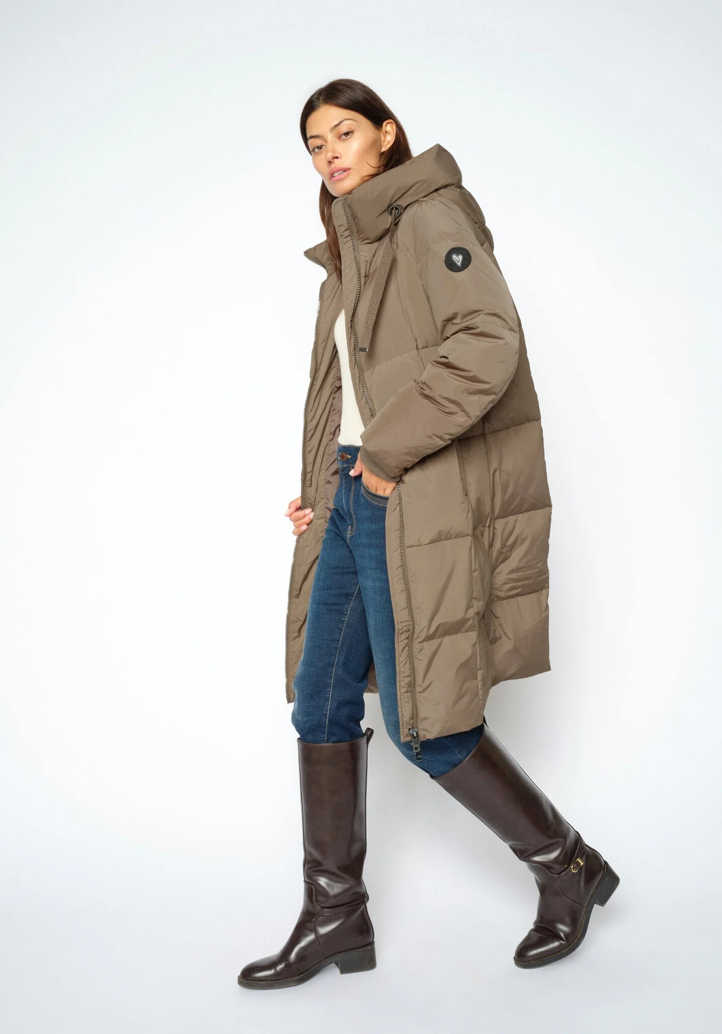 MMNova Square Down Coat - Brindle - Mos Mosh