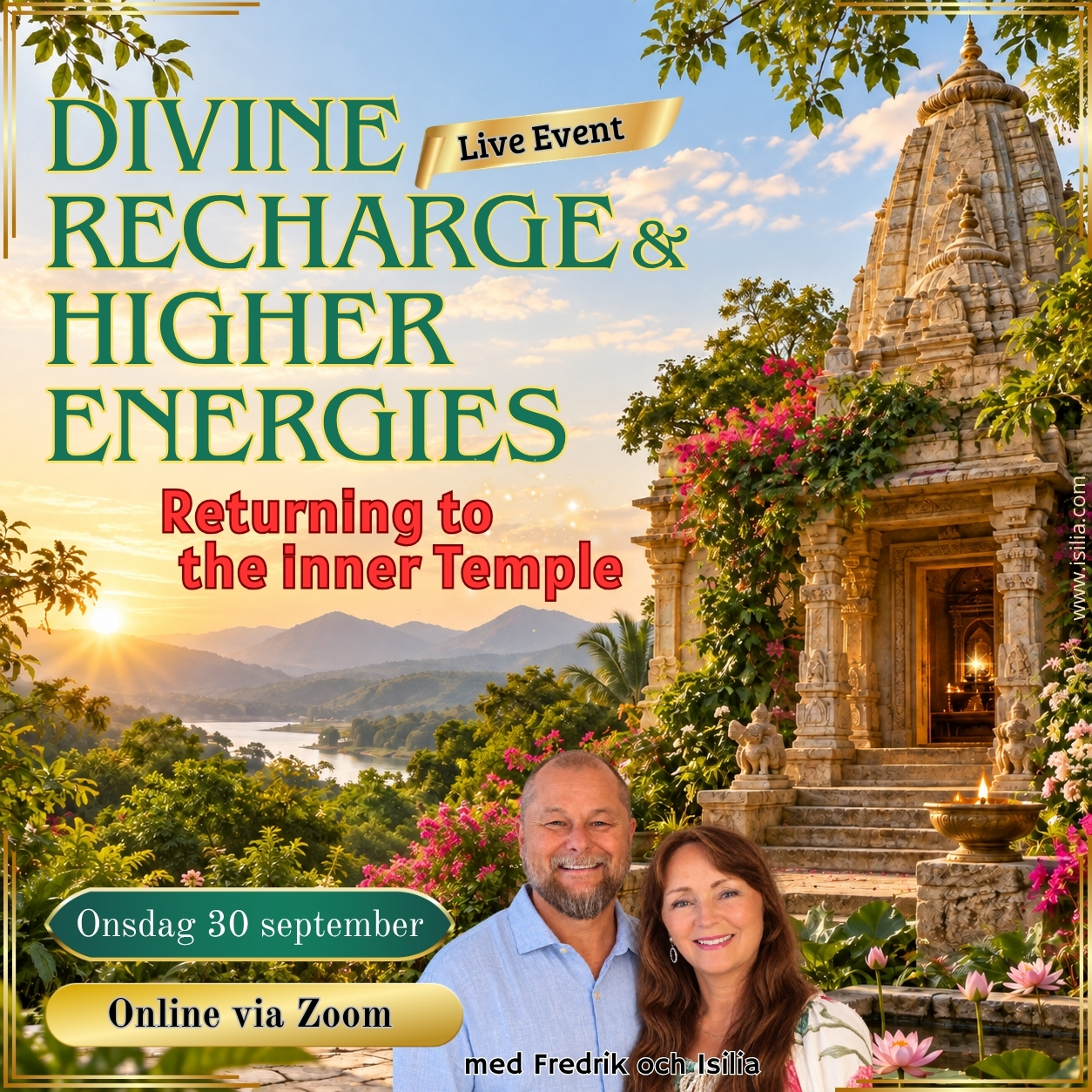 Live Event - Divine Recharge & Higher Energies- Returning to the Temple 30 SEP kl 20.00