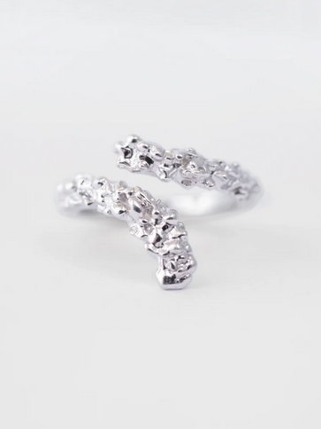 Crystalline Coil Ring | Silver